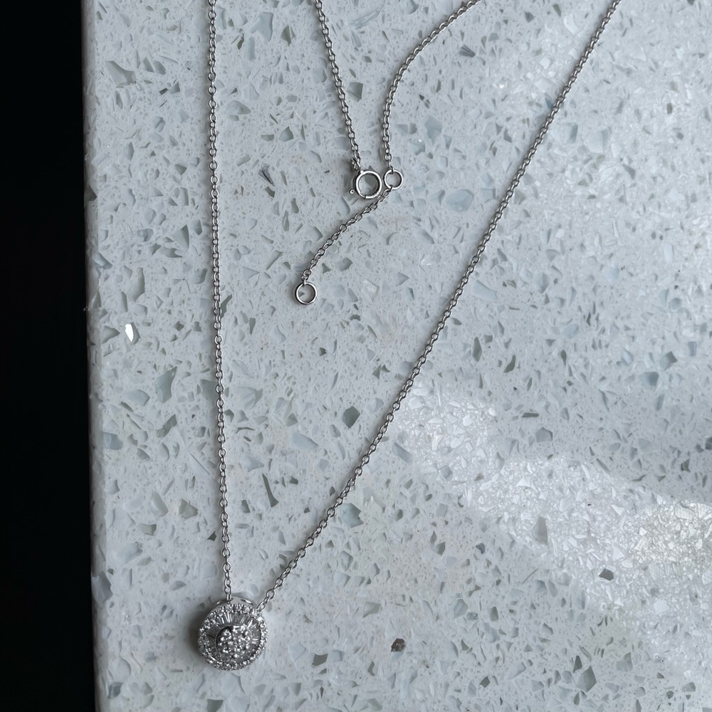Graziela Gems 18k White Gold And Diamond Tiny Pizza Necklace View 5